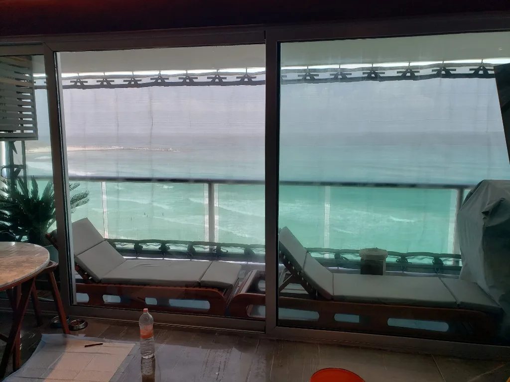 Clear Lexan panels at hospital entrance